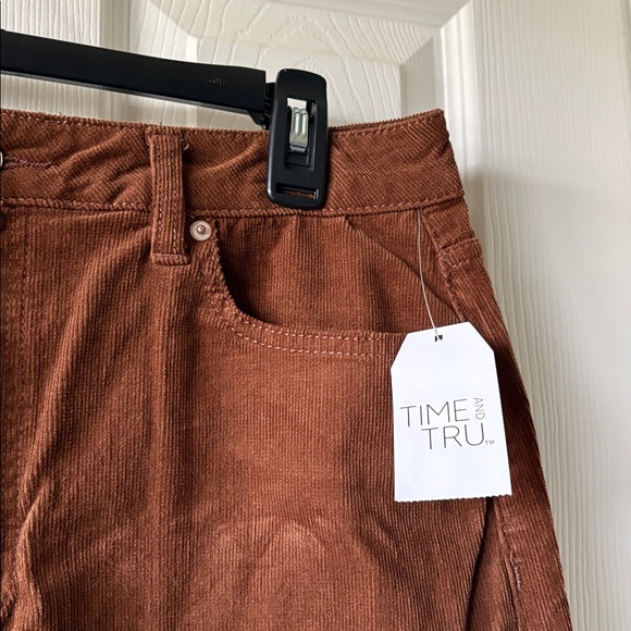 Time and Tru Corduroy Midi Skirt with Front Slit - Picture 9 of 11